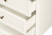 Load image into Gallery viewer, Whitsunday 3 Drawer Bedside Table in white gloss finish with fluted legs, coastal bedroom furniture delivered fully assembled. Drawers open perpsective.