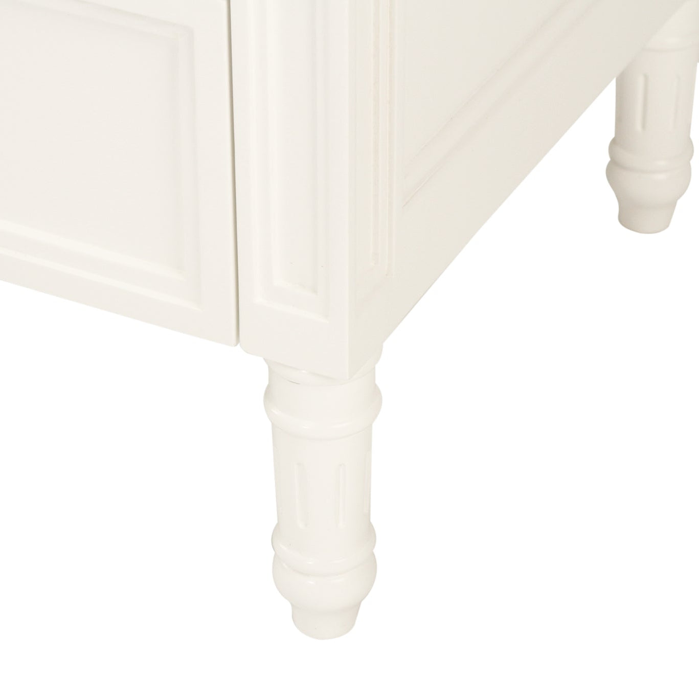 Fluted leg detail on white Whitsunday bedside table