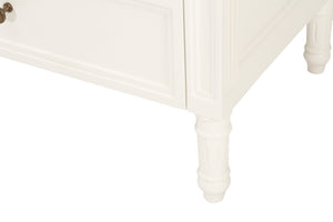 Whitsunday 3 Drawer Bedside Table in white gloss finish with fluted legs, coastal bedroom furniture delivered fully assembled. Leg detail.