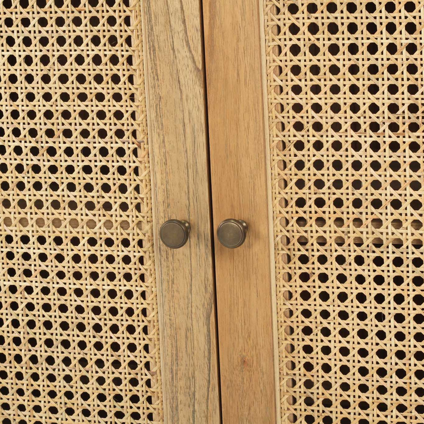 Close up of natural rattan insert on Whitsunday sideboard door