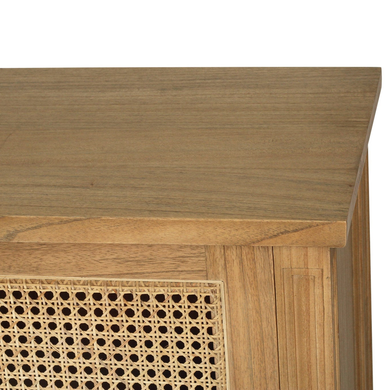 Weathered oak timber finish detail on Whitsunday sideboard surface - top view