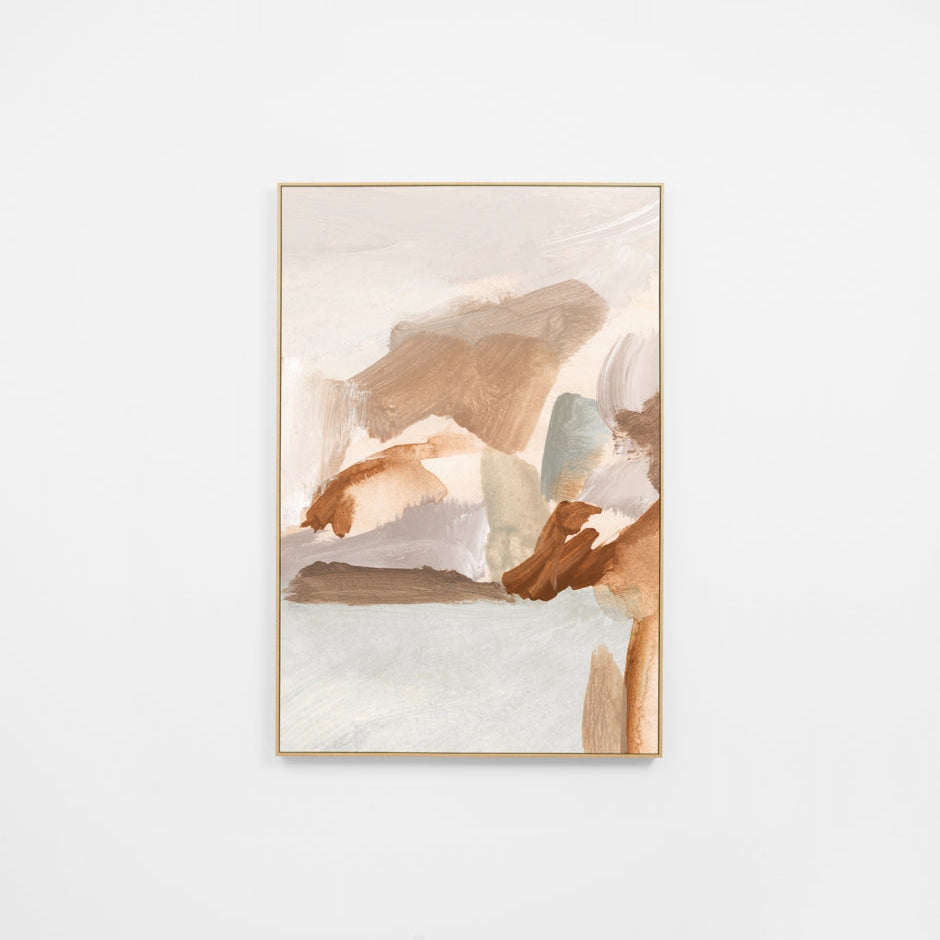 Winona Natural 2 Canvas – modern abstract artwork printed on stretched canvas, available framed or unframed, ready to hang, handcrafted in Melbourne