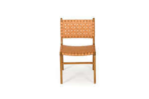 Woven leather dining chair in natural, Magnolia Lane 2