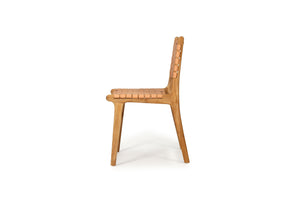 Woven leather dining chair in natural, Magnolia Lane 3