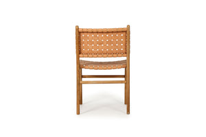 Woven leather dining chair in natural, Magnolia Lane 6