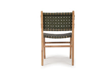 Load image into Gallery viewer, Woven leather dining chair in Olive, Magnolia Lane 6