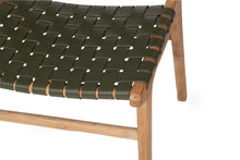 Load image into Gallery viewer, Woven leather dining chair in Olive, Magnolia Lane 8