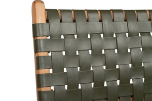 Woven leather dining chair in Olive, Magnolia Lane 7