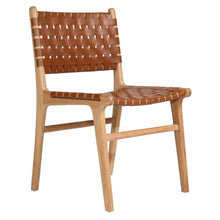 Load image into Gallery viewer, Woven leather dining chair in Tan, Magnolia Lane