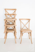 Load image into Gallery viewer, Provincial Cross Back Chair - Stackable | Natural Oak - Magnolia Lane
