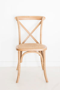 Provincial Cross Back Chair - Stackable | Natural Oak - Magnolia Lane