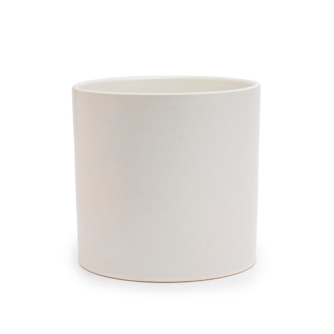 Ceramic Cylinder Pot-Large | Matte White - White Pot - Magnolia Lane