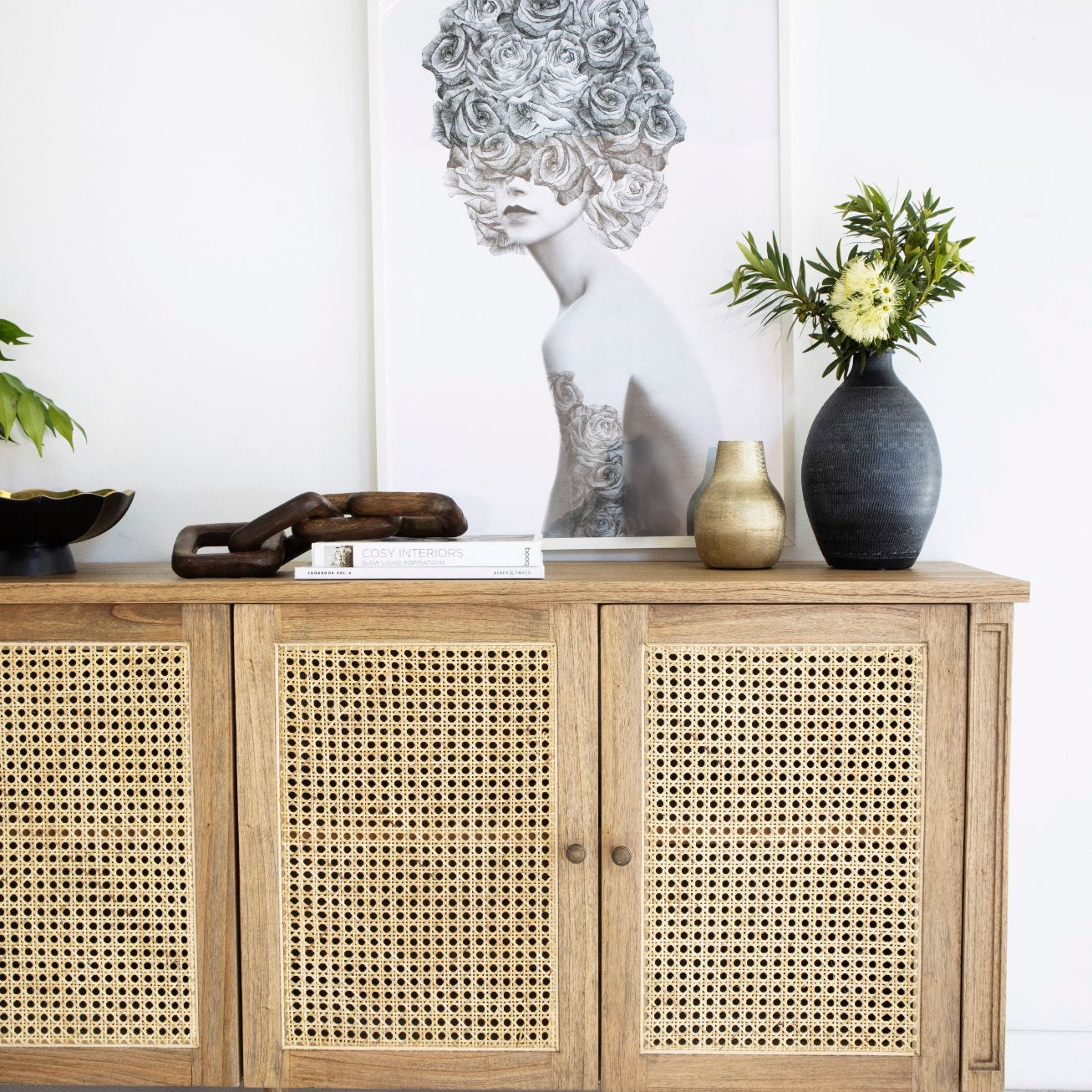 Plantation Four Door Sideboard | Weathered Oak - Magnolia Lane