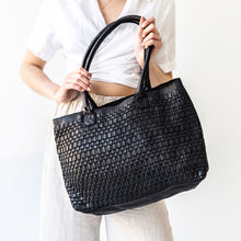 Load image into Gallery viewer, Woven Tote | Black - Juju &amp; Co - Magnolia Lane