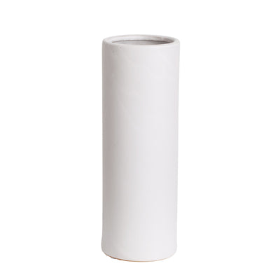 Ceramic Cylinder Vase H25cm | Satin Matte White - White Vase - Magnolia ...