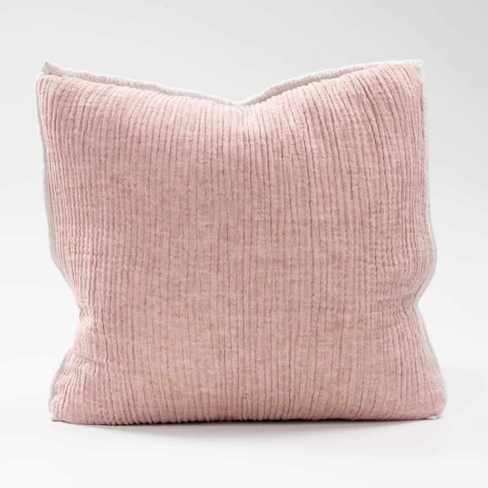 Sea Foam Cushion - Rose/Natural Reversible | 50x50cm - Magnolia Lane