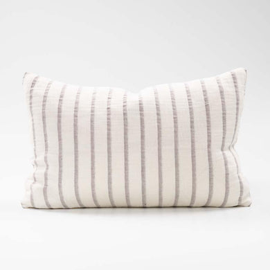 Sea Spray Lumbar Cushion | Silver Grey/White Stripe | 40x60cm - Eadie Lifestyle - Magnolia Lane