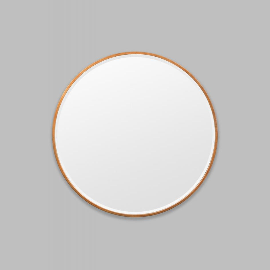 Arthur Copper Mirror – round wall mirror with minimalist copper-look metal frame, handcrafted for a unique, contemporary design 1