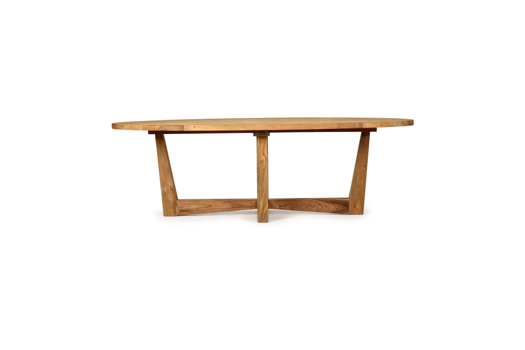 Bedarra Oval teak indoor dining table, Magnolia Lane coastal style furniture