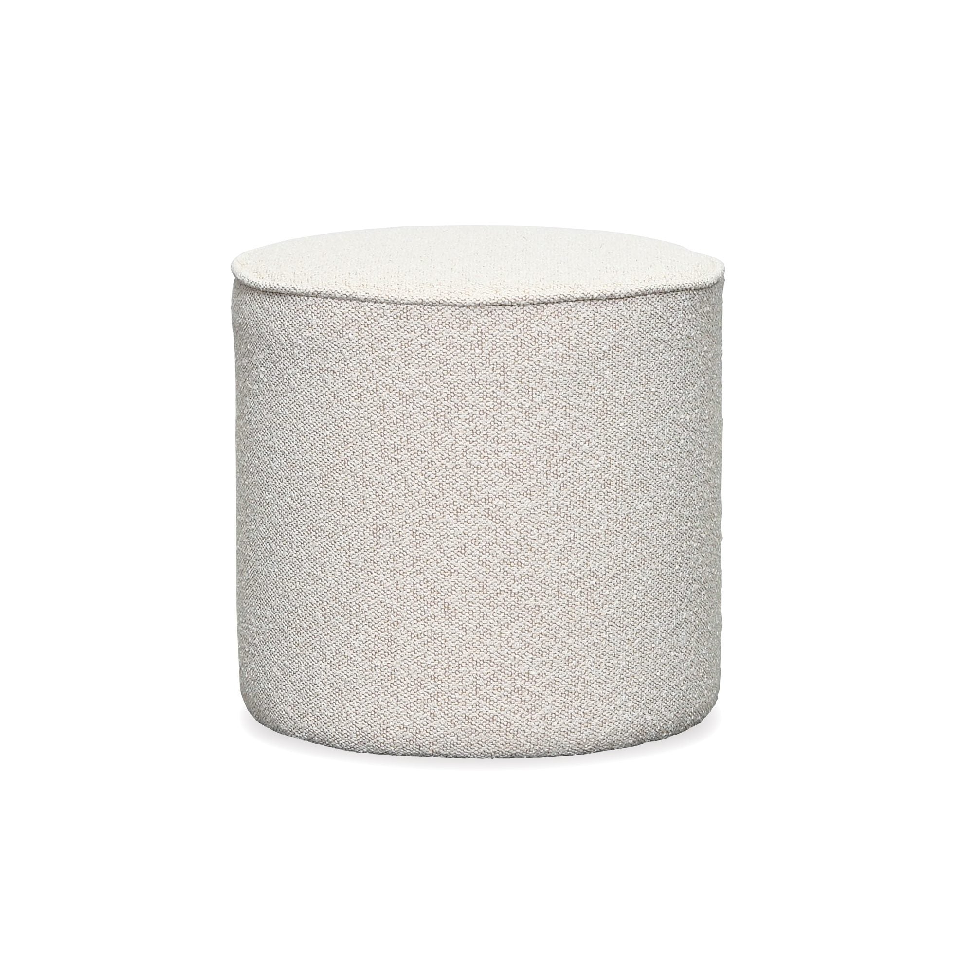 Belamy Small Round Boucle Ottoman in oatmeal, Magnolia Lane