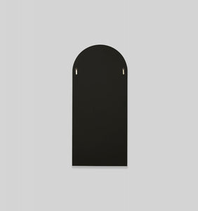 Bjorn Arch Floor Mirror in black – arched full-length mirror with minimalist design, enhances light and space in modern entryways, bedrooms, or living areas-back view