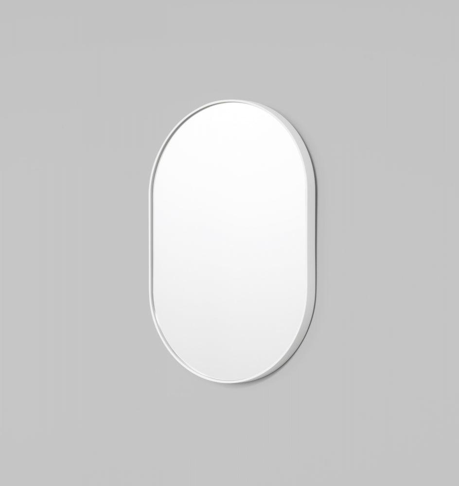 Bjorn Oval Mirror Bright White-Magnolia Lane