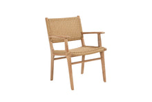 Load image into Gallery viewer, Cable Beach teak and synthetic rattan weave full outdoor dining arm chair, Magnolia Lane 4