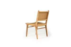 Cable Beach teak and synthetic rattan weave full outdoor dining chair, Magnolia Lane 5