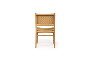 Cable Beach teak and synthetic rattan weave full outdoor dining chair, Magnolia Lane 6