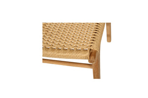 Cable Beach teak and synthetic rattan weave full outdoor dining chair, Magnolia Lane 7