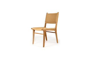 Cable Beach teak and synthetic rattan weave full outdoor dining chair, Magnolia Lane 2