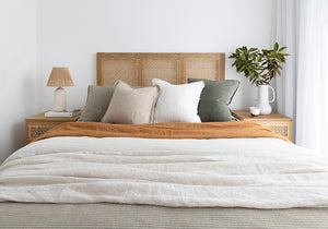 Capri rattan and timber bedhead, Magnolia Lane coastal style bedroom furniture 1