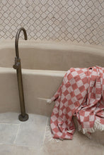 Load image into Gallery viewer, Checker turkish towel in peppa, Magnolia Lane bathroom accessories