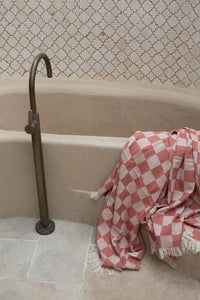 Checker turkish towel in peppa, Magnolia Lane bathroom accessories