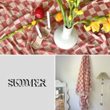 Load image into Gallery viewer, Checker turkish towel in peppa, Magnolia Lane Summer style