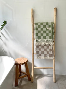 Checker turkish towel or throw in pistachio, One Fine Sunday, Magnolia Lane bathroom chic