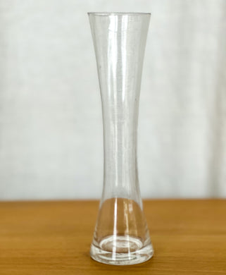 Tappered clear glass bud vase, Magnolia Lane
