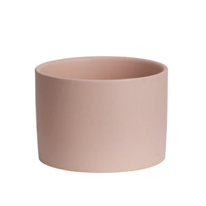 Cylinder Pot in Matte Pink Finish by Magnolia Lane