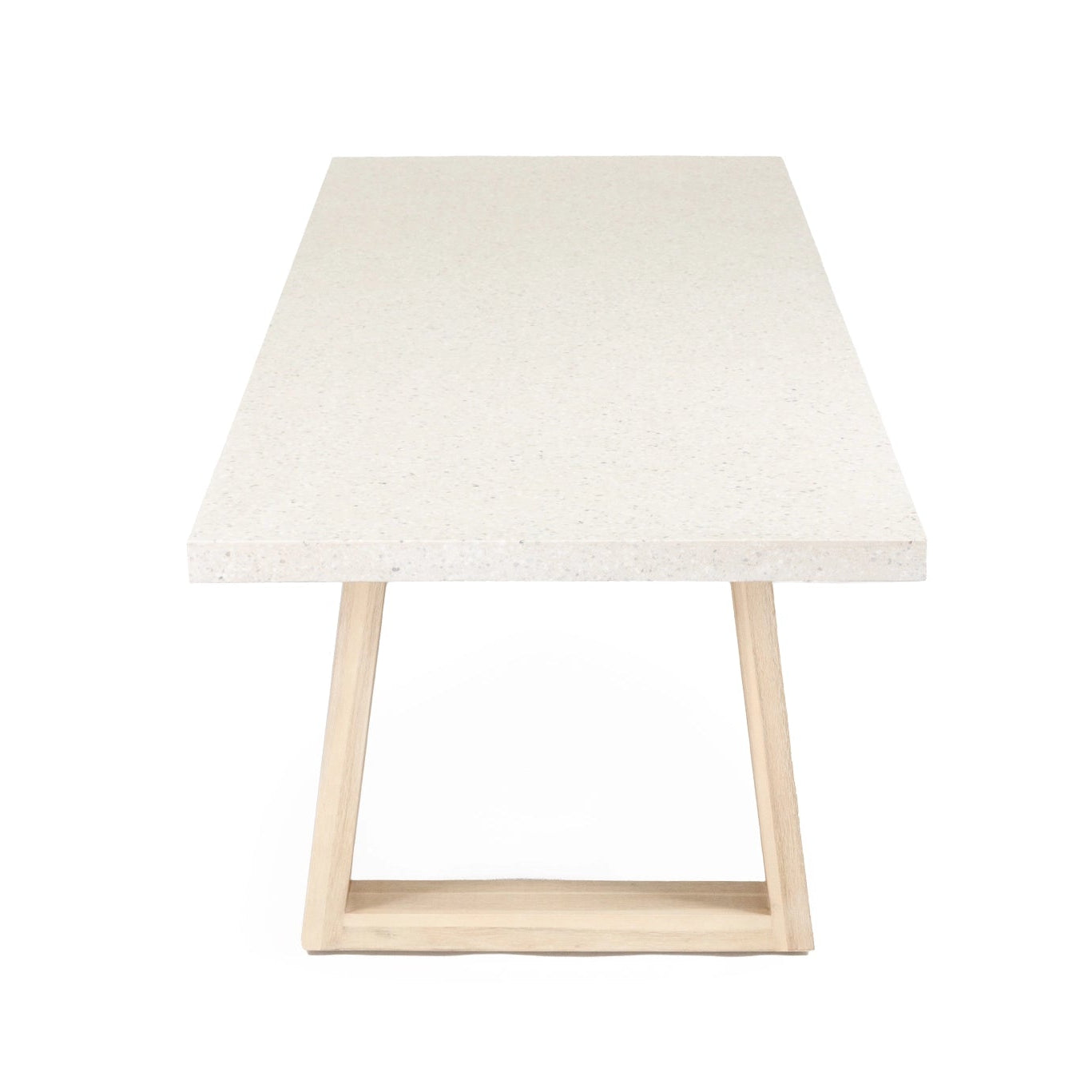 Side top angle view of eTerrazzo Rectangle Dining Table in Ivory Coast