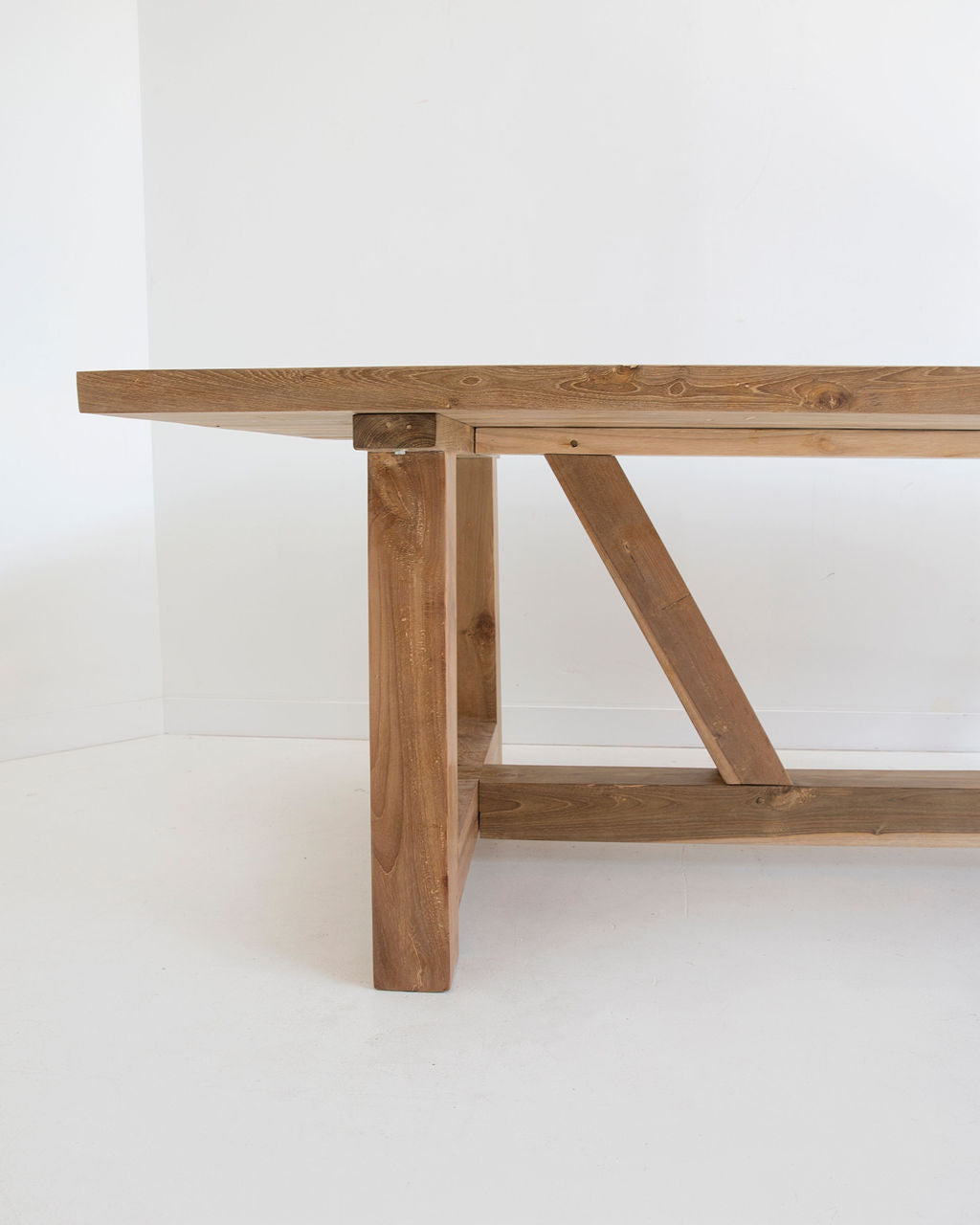 Gather Indoor Dining Table in Reclaimed Teak, close-up detail.