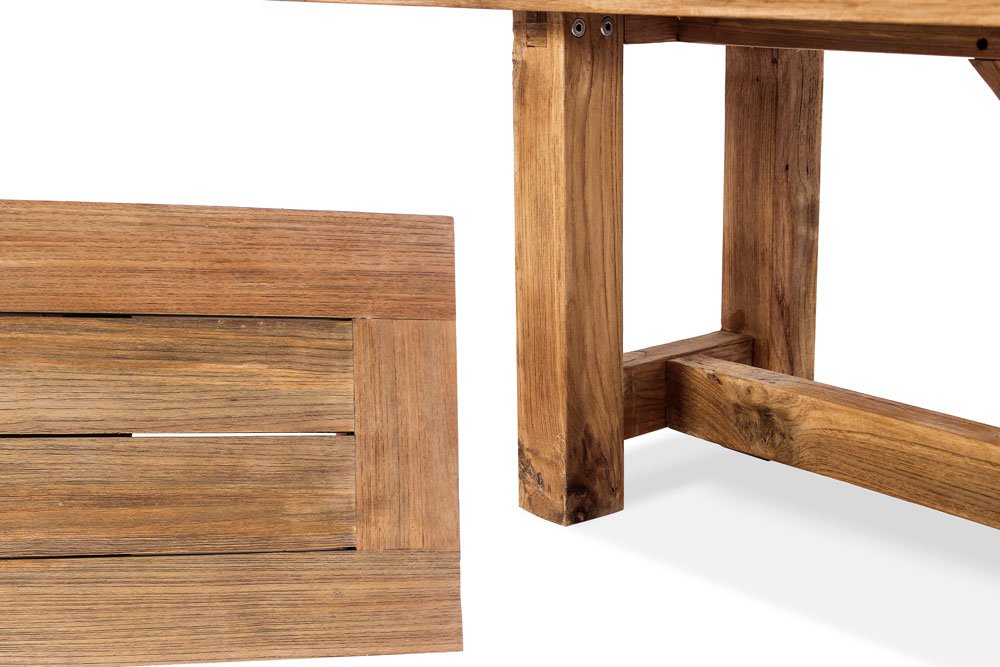 Gather outdoor reclaimed teak bench, Magnolia Lane coastal outdoor furniture