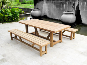 Gather Outdoor Dining Table made with reclaimed Teak, Magnolia Lane outdoor furniture