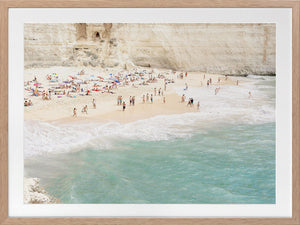 White Cliff Beach Framed Art Print | Oak Frame - Magnolia Lane