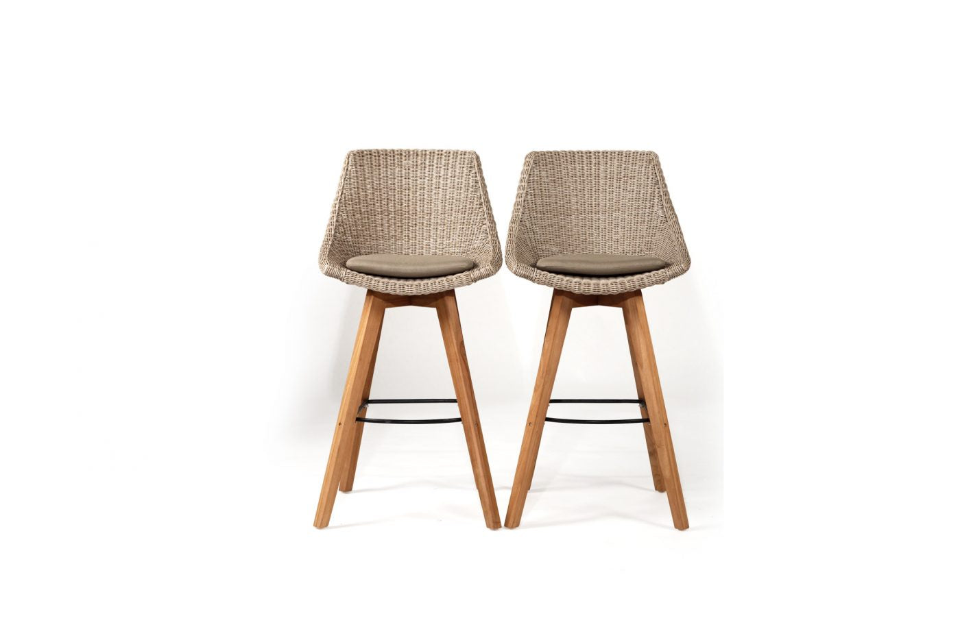 Beach House Outdoor Barstool - Set of Two | Mushroom - Magnolia Lane