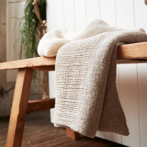 Mayla Ivory woven linen hand towel by Eadie Lifestyle available through Magnolia Lane 2