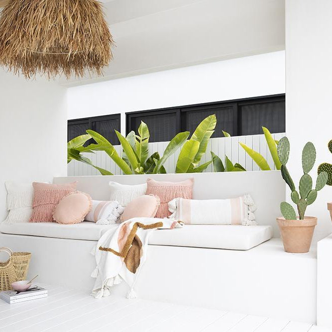 Bangs Fringed Cushion Square | Pink - Magnolia Lane