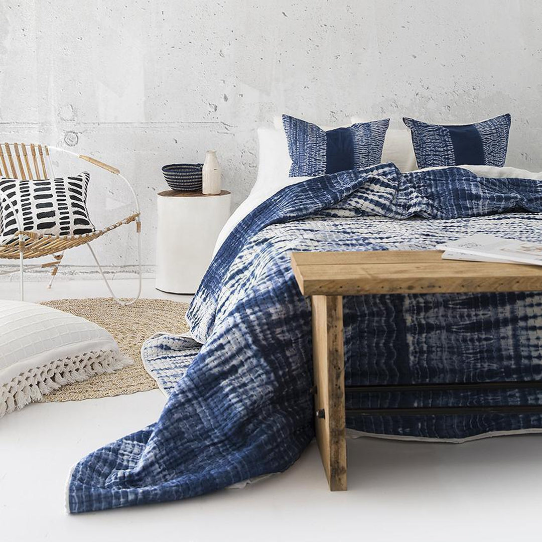 Indigo Shibori Band Cushion - Magnolia Lane