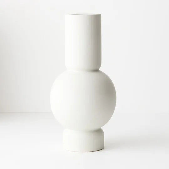 Isobel white vase with a modern design to suite a coastal or scandinavian style, Magnolia Lane home decor