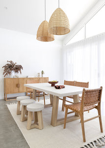 Costa ivory coast eterrazzo stool, Magnolia Lane coastal dining room