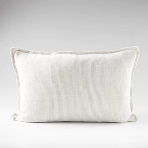 Myra lumbar cushion in natural with white stripe, reversible by Eadie Lifestyle, Magnolia Lane indoor cushions